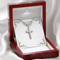 Personalized Silver Remembrance Cross Necklace - Custom Heart Design