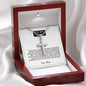 Son, You either win or learn,From Dad-Artisan Cross Necklace - Custom Heart Design