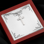 Personalized Silver Remembrance Cross Necklace - Custom Heart Design