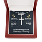 Daddy, From Baby-Cross Necklace - Custom Heart Design