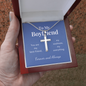 Cross Necklace for Boyfriend, Stainless Steel Cross for Boyfriend | Custom Heart Design