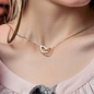 Create Custom Wordle-Interlocking Hearts Necklace | Custom Heart Design