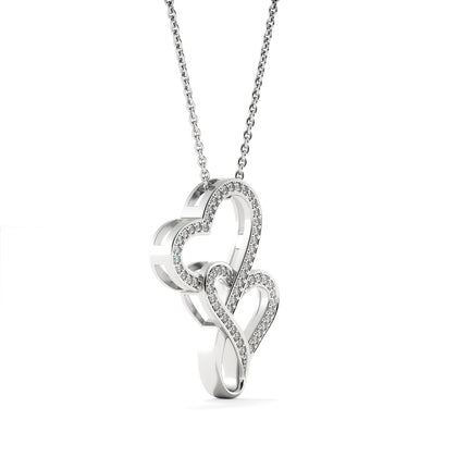 Double Hearts Necklace for Women | Custom Heart Design