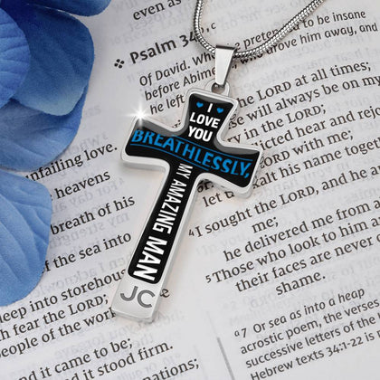 Bible Verse Cross Necklace - Custom Heart Design