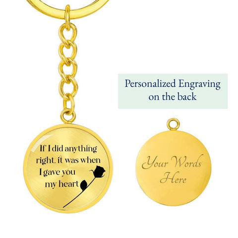 Gold Personalized Keychain - Custom Heart Design