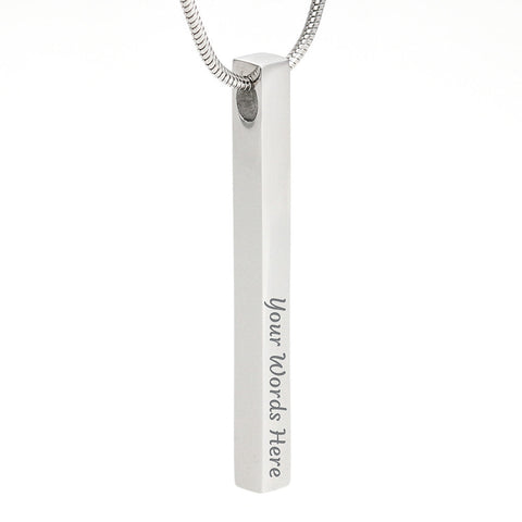 Vertical Stick Necklace - Custom Heart Design
