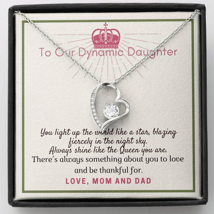Sentimental Jewelry Gifts for Daughter From Mom and Dad, Heart Necklace for Daughter, Heart Jewelry For Daughter, Jewelry Gifts for Daughter  | Custom Heart Design