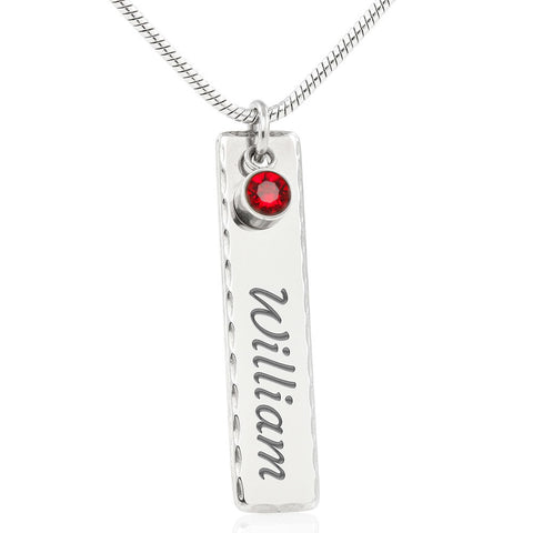 Birthstone Name Necklace - Custom Heart Design