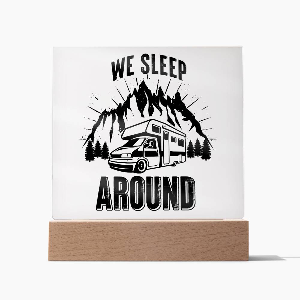 Square Acrylic Plaque-Camping - Custom Heart Design