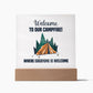 Square Acrylic Plaque-Campfire - Custom Heart Design