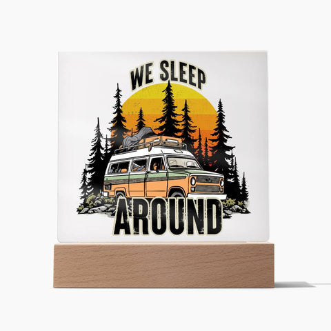 Squarre Acrylic  Plaque-Camping RV - Custom Heart Design