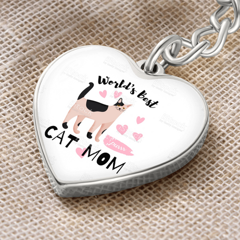 Worlds best cat mom - Custom Heart Design