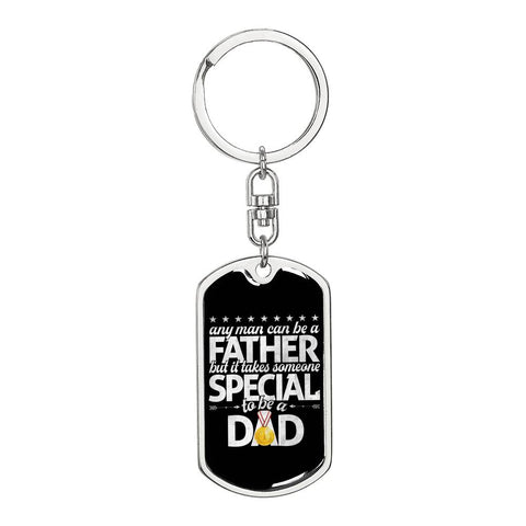 Any man can be a father-Keychain - Custom Heart Design