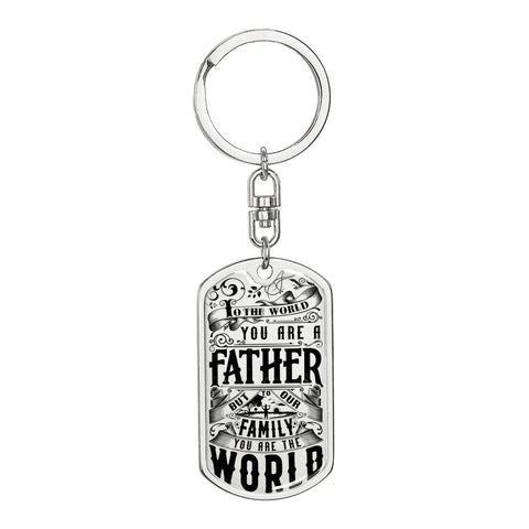 To Our Family You Are The World-Keychain - Custom Heart Design