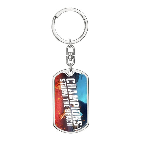 Tag Keychain-Champions Storm The Beach - Custom Heart Design