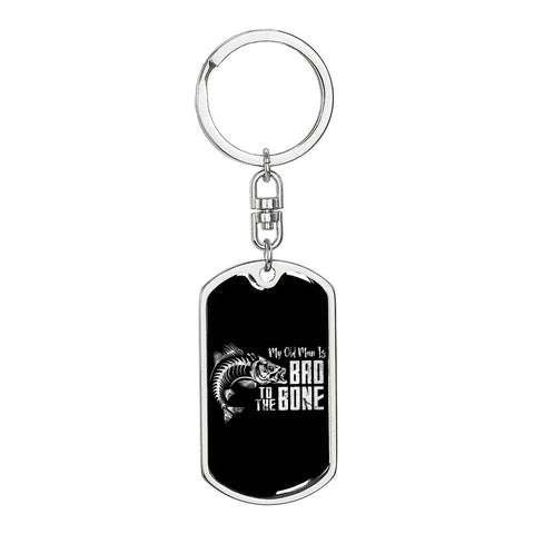 My old man is bad to the bone-Keychain - Custom Heart Design