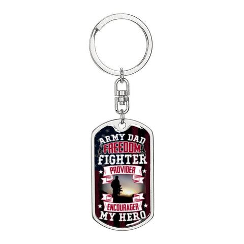 Army Dad Freedom Fighter-Keychain - Custom Heart Design