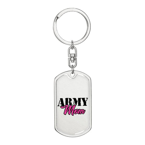 Army Mom Keychain - Custom Heart Design