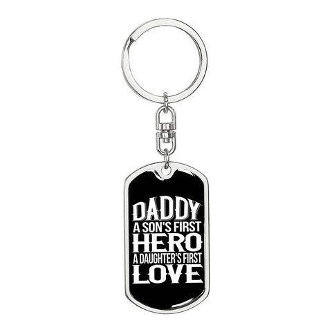 Dad, Hero and First Love-Keychain - Custom Heart Design