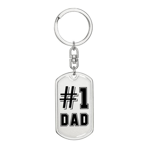 Dad #1- Keychain - Custom Heart Design
