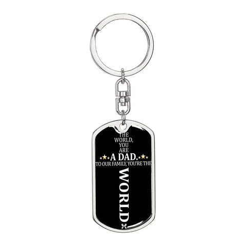 Dad, You are our world-Keychain - Custom Heart Design