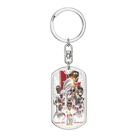 Tag Keychain- Buccaneer Team - Custom Heart Design