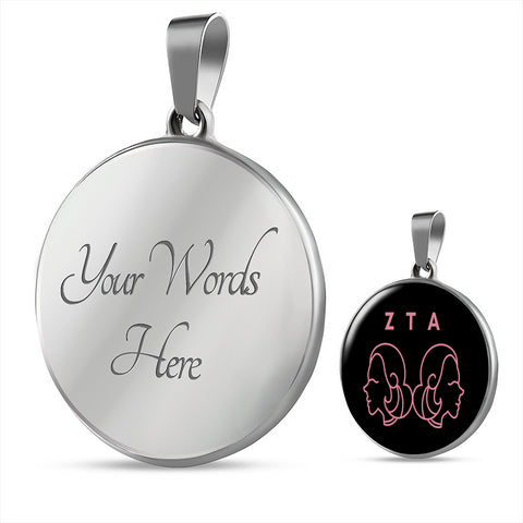 ZTA Sorority Necklace - Custom Heart Design