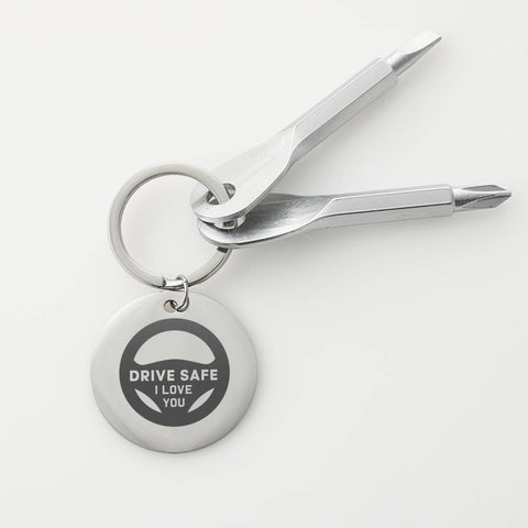 Screwdriver Keychain- Love you, Drive Safe. - Custom Heart Design