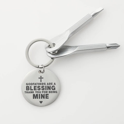 Screwdriver Keychain-Godfathers are a blessing. - Custom Heart Design