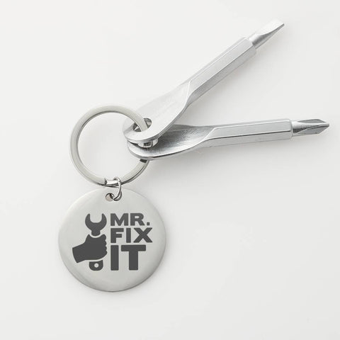 Screwdriver Keychain-Mr. Fix It. - Custom Heart Design