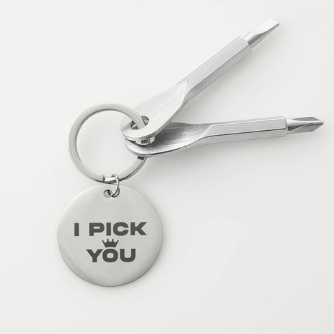 Screwdriver Keychain - I pick you - Custom Heart Design