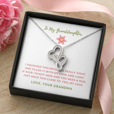 Meaningful Double Hearts Necklace for Granddaughter | Custom Heart Design