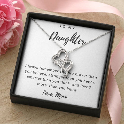 Meaningful Double Hearts Necklace for Daughter | Custom Heart Design