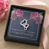 Double Hearts Necklace for Wife, Girlfriend | Custom Heart Design