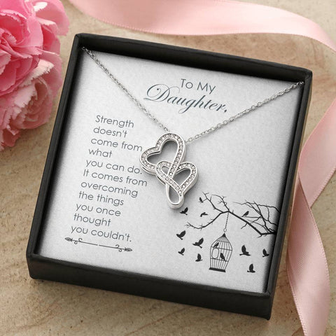Meaningful Double Hearts Necklace for Daughter | Custom Heart Design