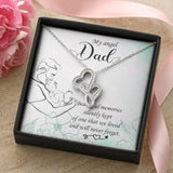 Double Hearts Dad Remembrance Necklace | Custom Heart Design
