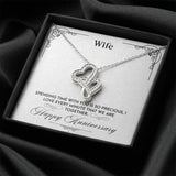 Double Hearts Anniversary Necklace for Wife | Custom Heart Design
