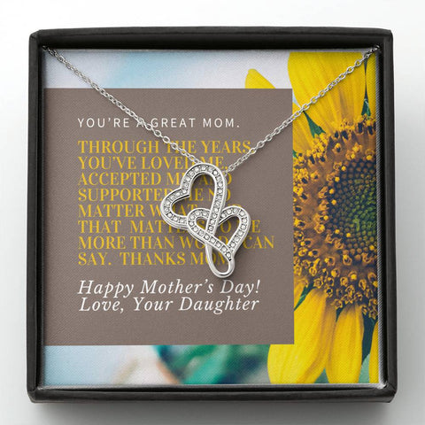 Accepting, Loving & Supportive Mom, From Daughter - Custom Heart Design