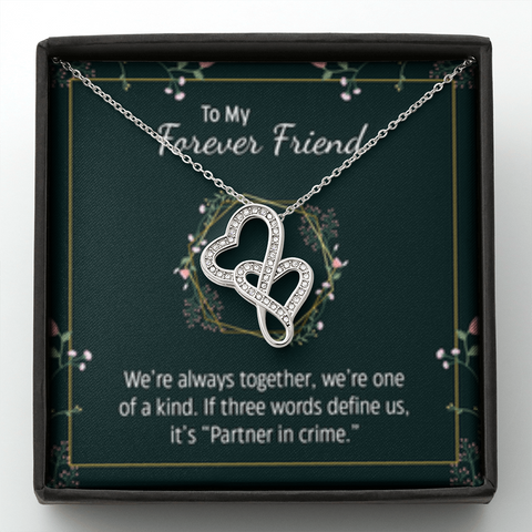 Double Hearts Necklace for Friend | Custom Heart Design