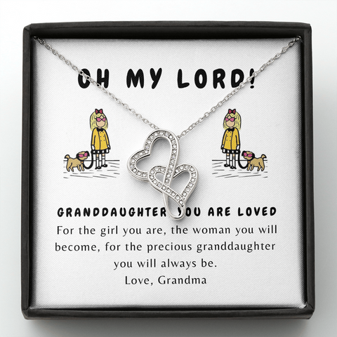 Eloise Double Hearts Necklace for Granddaughter | Custom Heart Design