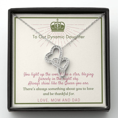 Meaningful Double Hearts Necklace for Daughter | Custom Heart Design