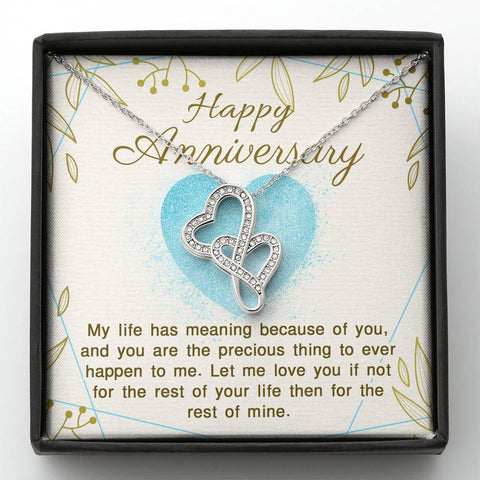 Double Hearts Anniversary Necklace for Wife | Custom Heart Design