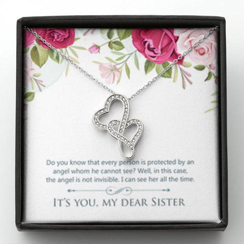 Meaningful Double Hearts Necklace for Sister | Custom Heart Design