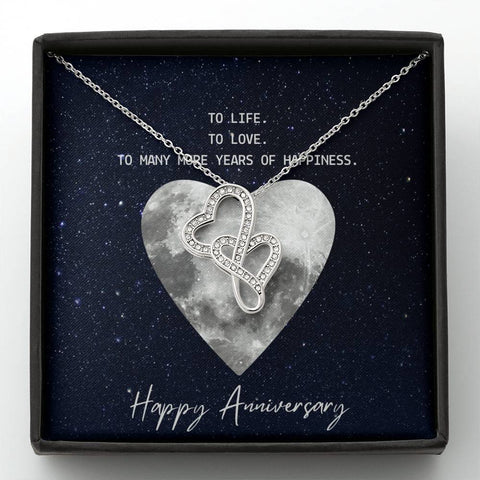 Double Hearts Anniversary Necklace for Wife | Custom Hearts Design