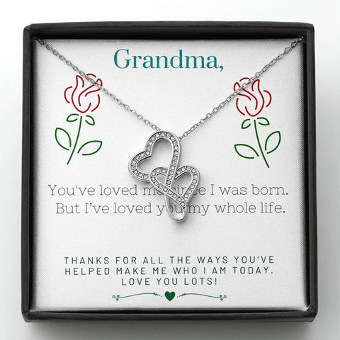 Love You Lots Grandma-Double Hearts - Custom Heart Design