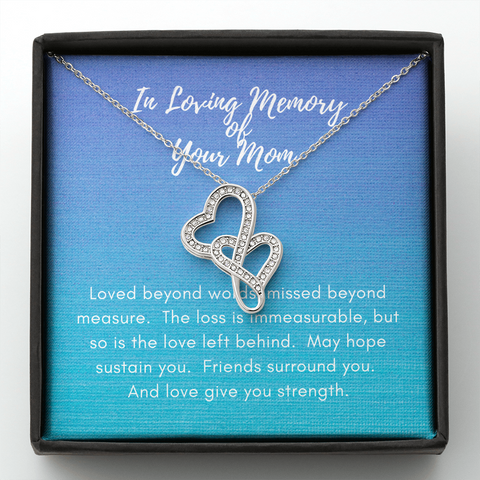 Double Hearts Mom Remembrance Necklace | Custom Heart Design