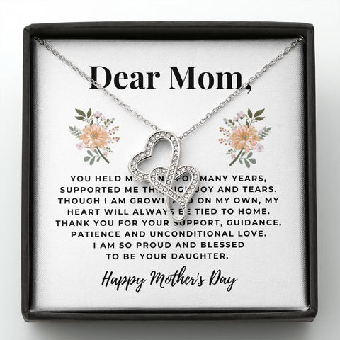 Double Hearts Necklace for Mother's Day | Custom Heart Design