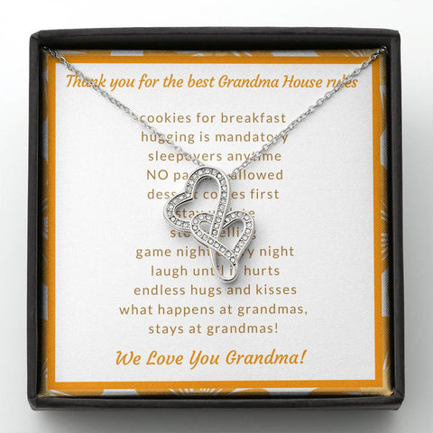 Meaningful Double Hearts Necklace for Grandma | Custom Heart Design