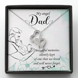 Double Hearts Dad Remembrance Necklace | Custom Heart Design