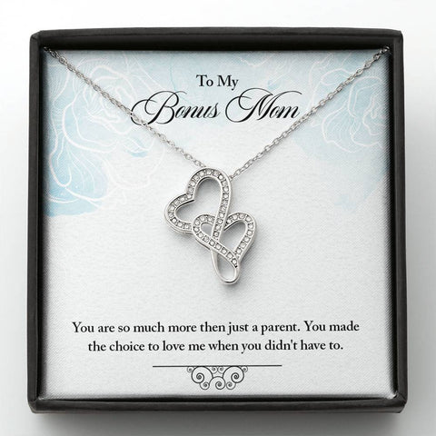 Meaningful Double Hearts Necklace for Bonus Mom | Custom Heart Design